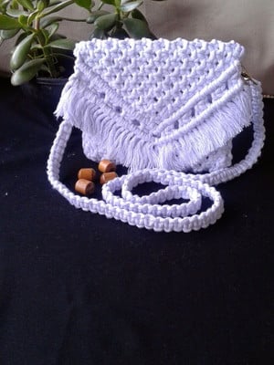 Bolsa transversal macrame