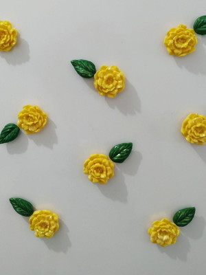 Ima de geladeira rosas amarelas