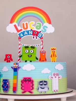 Topo de bolo luxo numberblocks