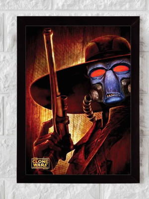 Cad bane, star wars, geek, nerd, quadro com moldura 33x24cm