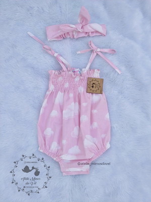 Body infantil bebê lastex nuvem pp (rn a 6 meses)