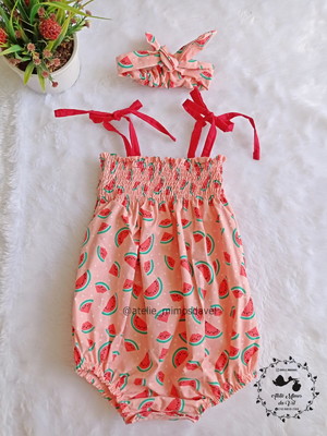 Body infantil bebê lastex melancia (g 6 a 18 meses)