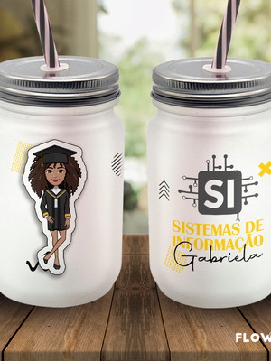 Copo de vidro formando sistemas de informa - com seu avatar!
