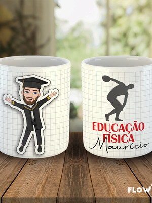 Caneca formando educação física - com seu avatar!