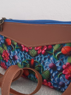 Bolsa lia tecido digital fechamento com ziper