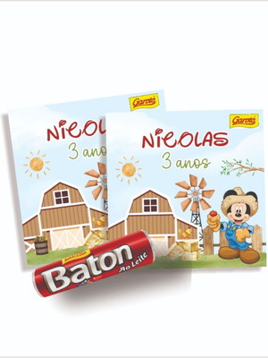 Rótulo baton fazendinha do mickey