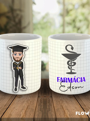 Caneca formando farmácia - com seu avatar!