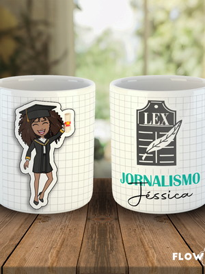 Caneca formando jornalismo - com seu avatar!