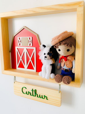 Enfeite porta de maternidade | quadro | menino + cachorrinho