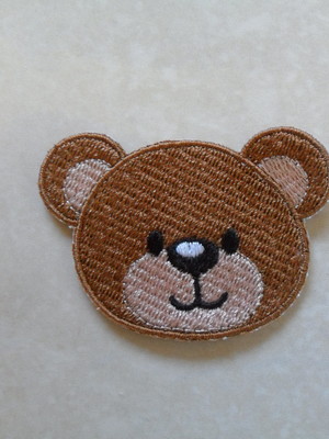 Patch bordado termocolante rosto de urso