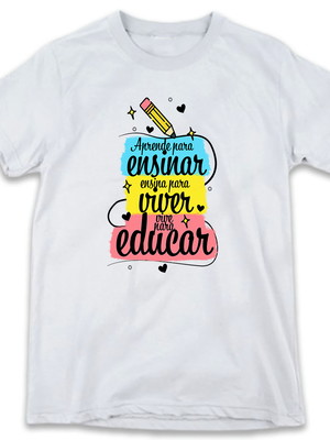 1 camiseta dia da professora professores viver para educar