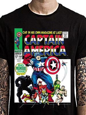 Camiseta capitain america, hq marvel