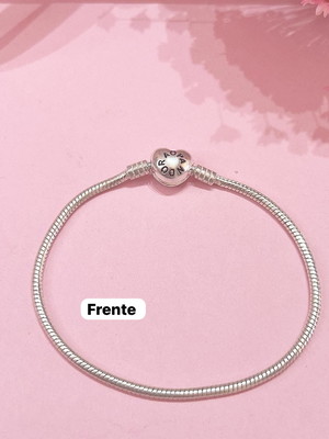 Pulseira para berloques fecho coração prata925 tamanho 20