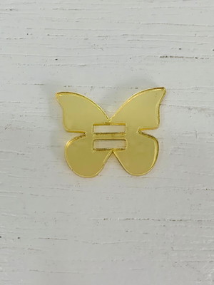 Passante em acrílico para elástico - borboleta