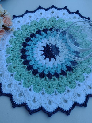 Kit com 6 unidades americano de mandala crochê/ sousplat