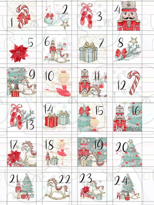 Calendário do advento de papel arroz 4cm - 035
