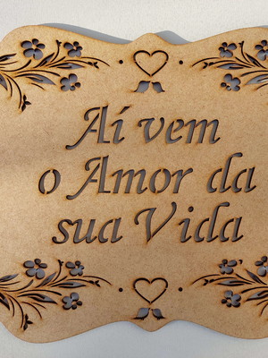 Plaquinha de casamento em mdf 3mm placa casamento