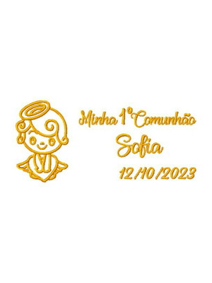 Matriz de bordado anjo primeira comunhão ou meu batizado