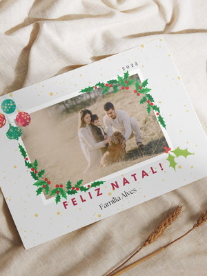 Cartão natal família personalizado - digital para imprimir