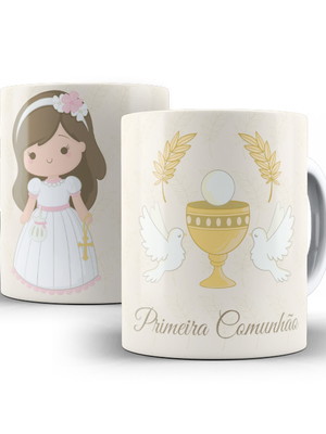 Caneca personalizada primeira eucaristia com nome