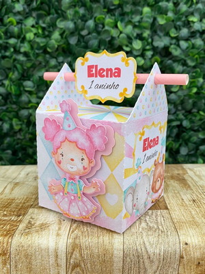 Caixa canudo circo rosa