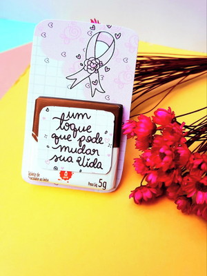 Card com chocolatinho cacau show 5g- outubro rosa
