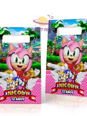Sacolinha surpresa amy rose sonic