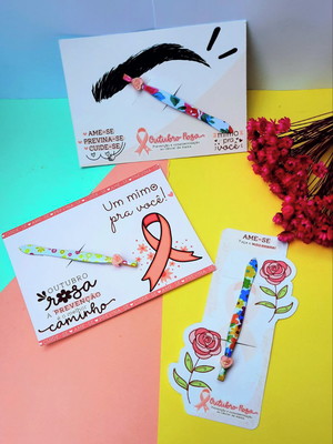 Card com pinça- outubro rosa