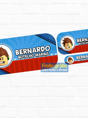 Etiqueta escolar roblox 130un frete grátis