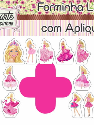 Forminha lisa com aplique barbie