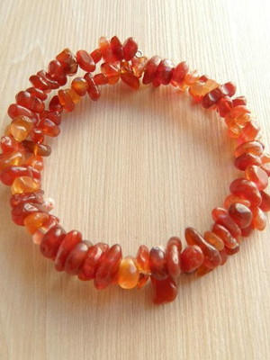 Pulseira pedra cornalina aço inoxidável