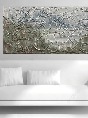 Quadro pintura em tela abstrata 60x120cm