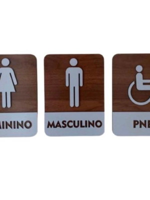 Placa identificadora porta banheiros pedido personalizado