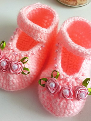 Sapatinho para bebe em croche