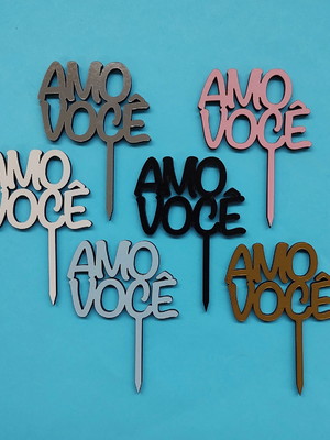 Plaquinha em mdf color amo você