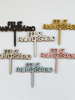 Plaquinha em mdf color feliz aniversário