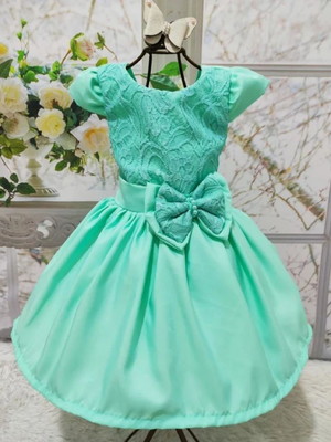 Vestido de festa infantil verde claro