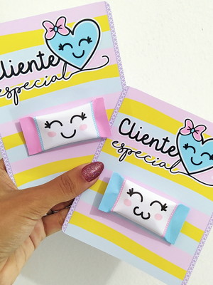 Card + bala personalizada agradecimento brinde mimo cliente