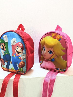 Mochila personalizada super mario bros e princesa peach