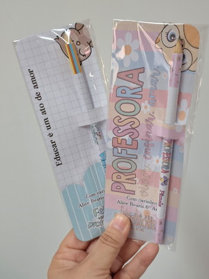 Lápis com card dia dos professores