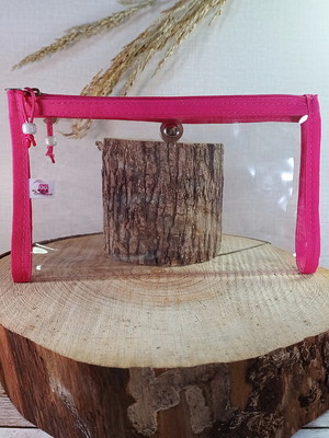 Organizador duplo plástico cristal pink