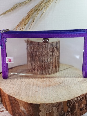 Organizador duplo plástico cristal roxo