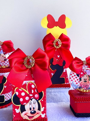 Kit personalizados minnie vermelha - 20 itens