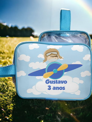Necesserie aviador transparente infantil personalizado