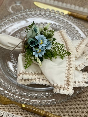 Porta guardanapo bouquet azul