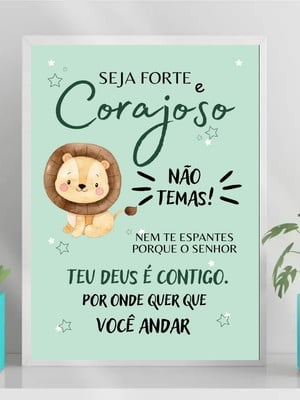 Quadro infantil safari seja forte e corajoso