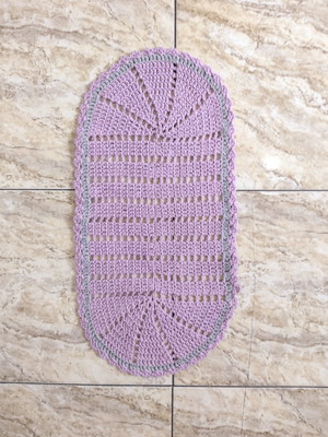 Tapete de croché oval barbante