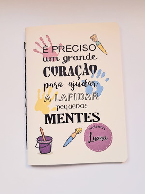 Caderno personalizado professor pequenas mentes a5