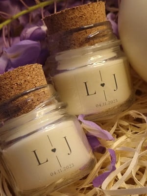 Lembrancinha personalizável p/ casamento mini vela unidade