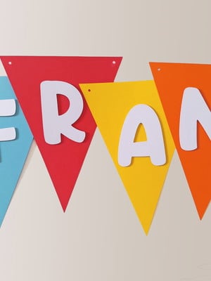 Bandeirola triangular grande - valor por letra